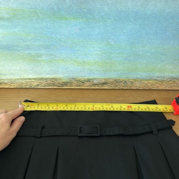 Zara Basic Black pleated mini skirt with belt size US 14 BUT see Measurements - Picture 6 of 8